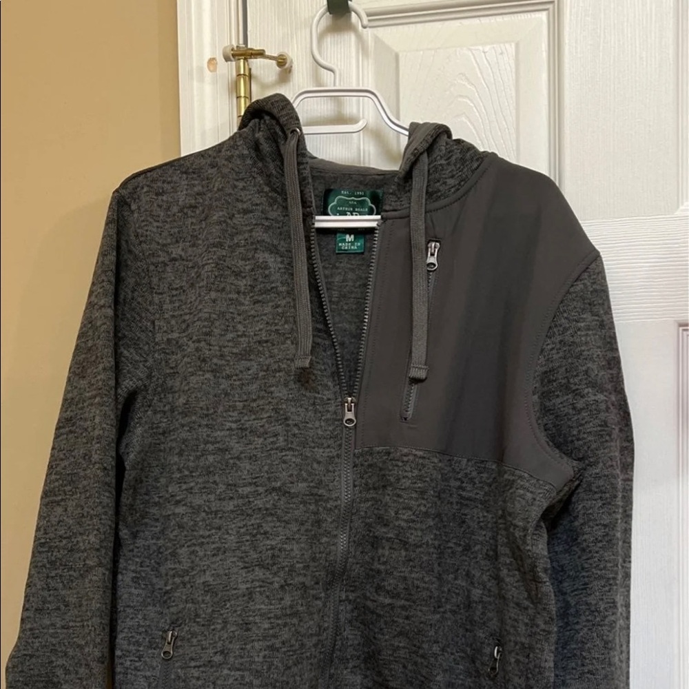Men’s Marled Fleece Full Zip Hoodie. GRAY. Size M